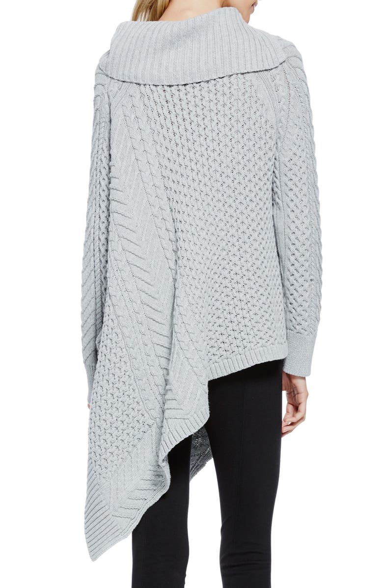 Vince Camuto Asymmetrical Mix Stitch Turtleneck Sweater, Alternate, color,