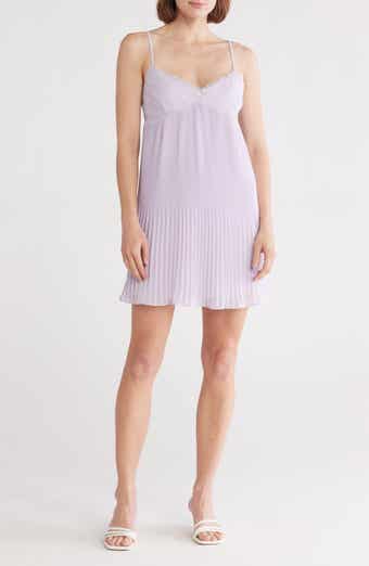 Lush Lace Trim Pleated Babydoll Dress