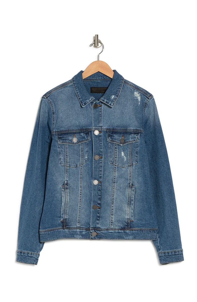 Articles of Society Jackson Distressed Denim Trucker Jacket, Alternate, color, 