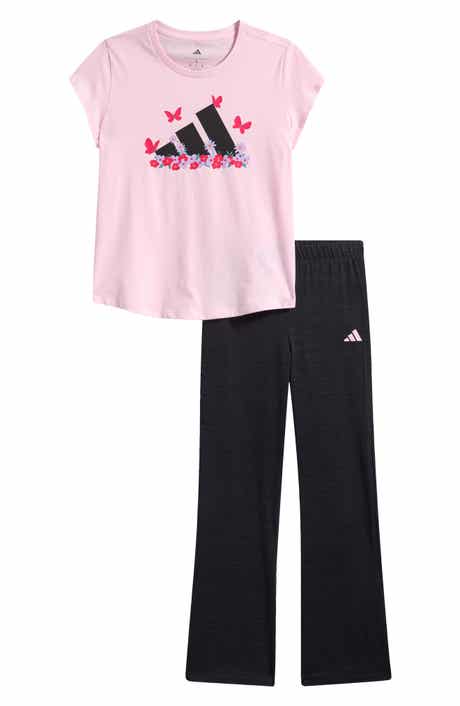 adidas Kids' Graphic T-Shirt & Flare Pants Set