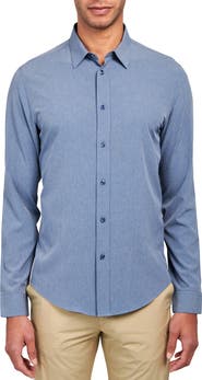 Brooklyn Brigade Slim Fit Solid 4-Way Stretch Performance Long Sleeve Shirt