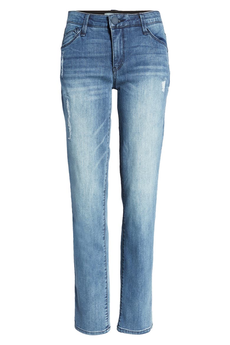 'Ab'Solution Mid Rise Straight Leg Jeans (Nordstrom Exclusive), Alternate, color, MBV-MID BLUE VINTAGE