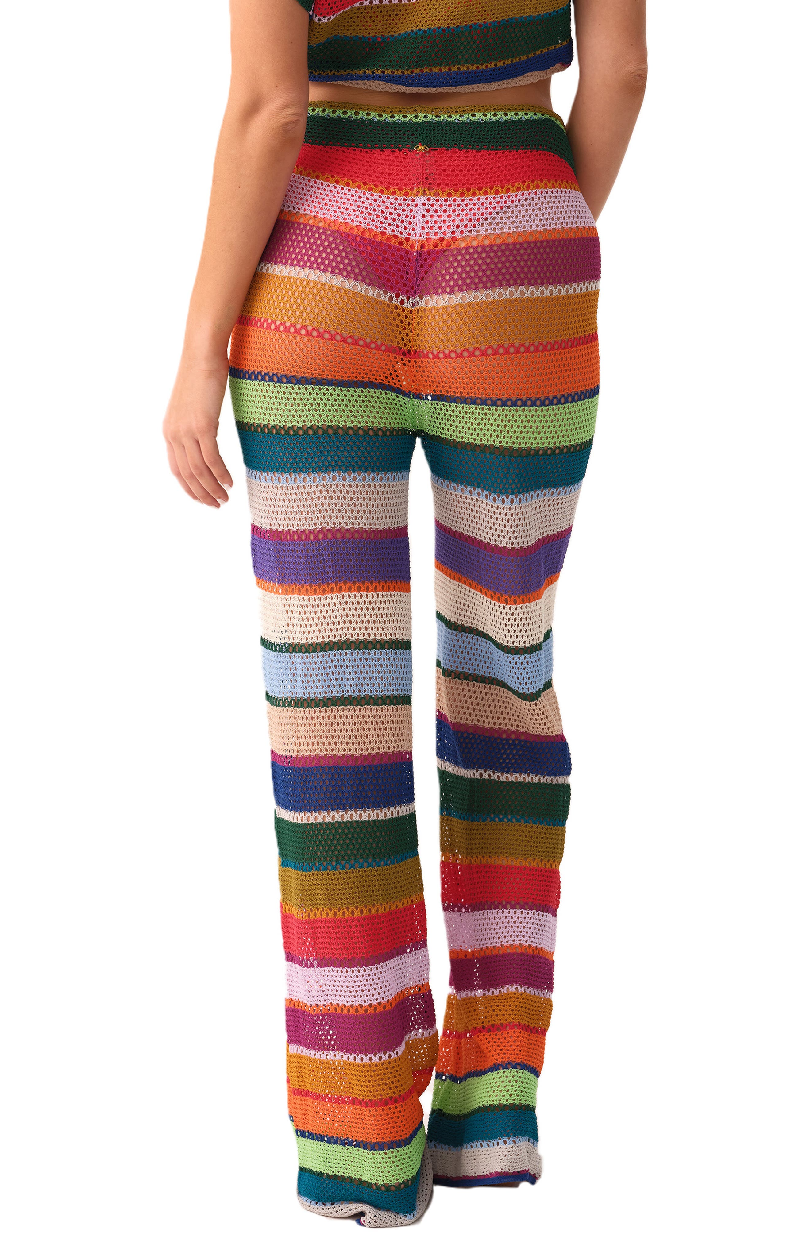 Bree Boho Stripe Sheer Cover-Up Pants - image 2