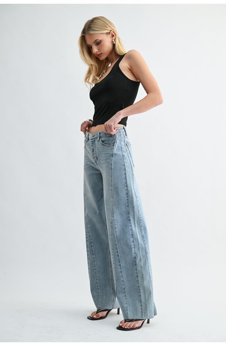 Jemina Denim The Low Seamed Wide, Alternate, color, Light Wash