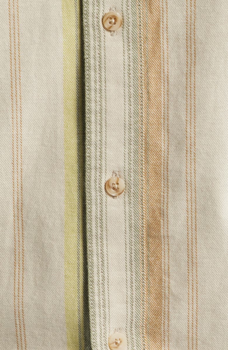 Pendleton Bayside Stripe Short Sleeve Cotton Button-Down Shirt, Alternate, color, Tan Multi Stripe