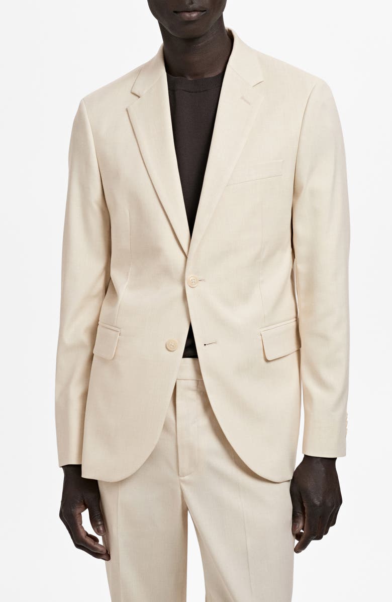 MANGO Milan Slim Fit Linen Blazer, Main, color,