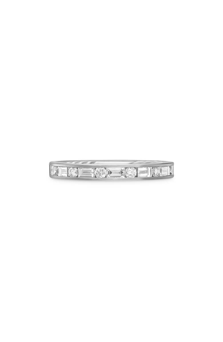 David Yurman DY Eden Partway Alternating Diamond Band Ring in Platinum with Diamonds, 2.8mm, Main, color,