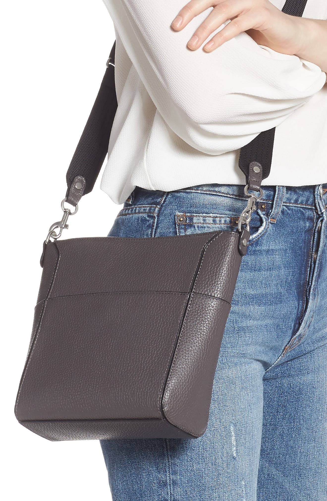 Mini Campbell Leather Crossbody Bag, Alternate, color, GREY MONUMENT