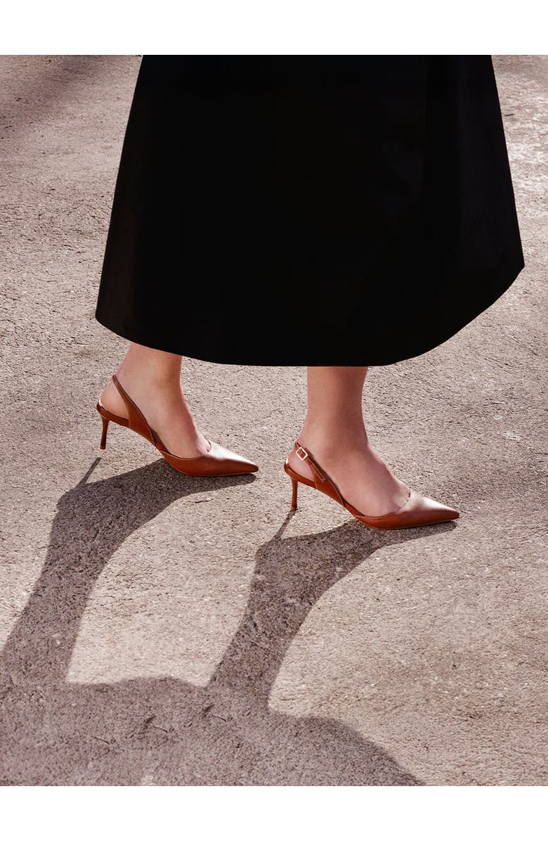 MARION PARKE Classic Slingback 70 Nappa, Alternate, color, Brown