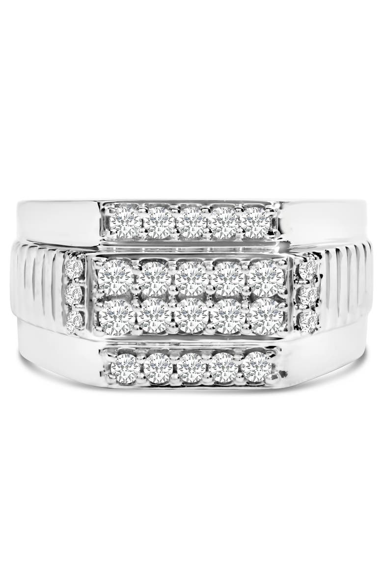 Haus of Brilliance Men's Silver 1.00 Cttw Diamond Multi Row Band Ring, Main, color, Silver