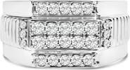 Haus of Brilliance Men's Silver 1.00 Cttw Diamond Multi Row Band Ring