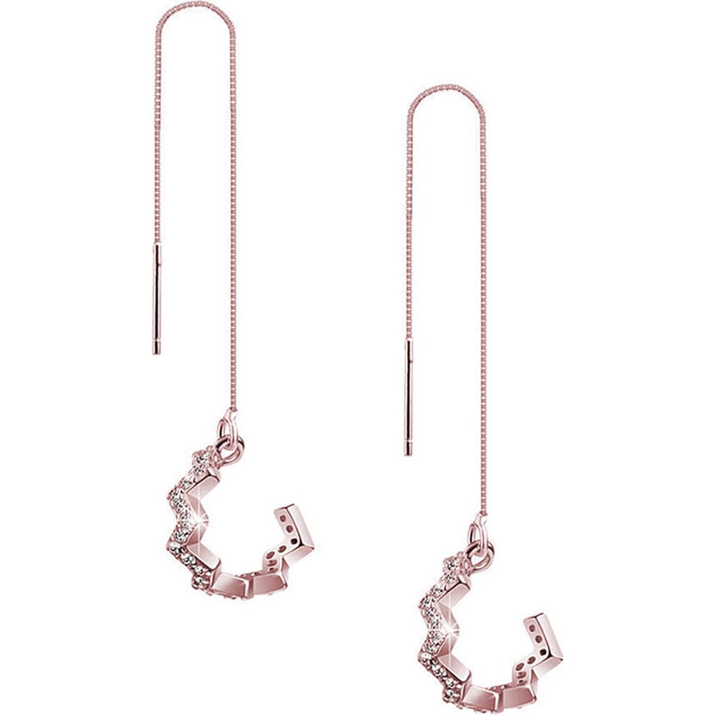 Sterling Forever Zigzag Cubic Zirconia Threader & Cuff Earrings