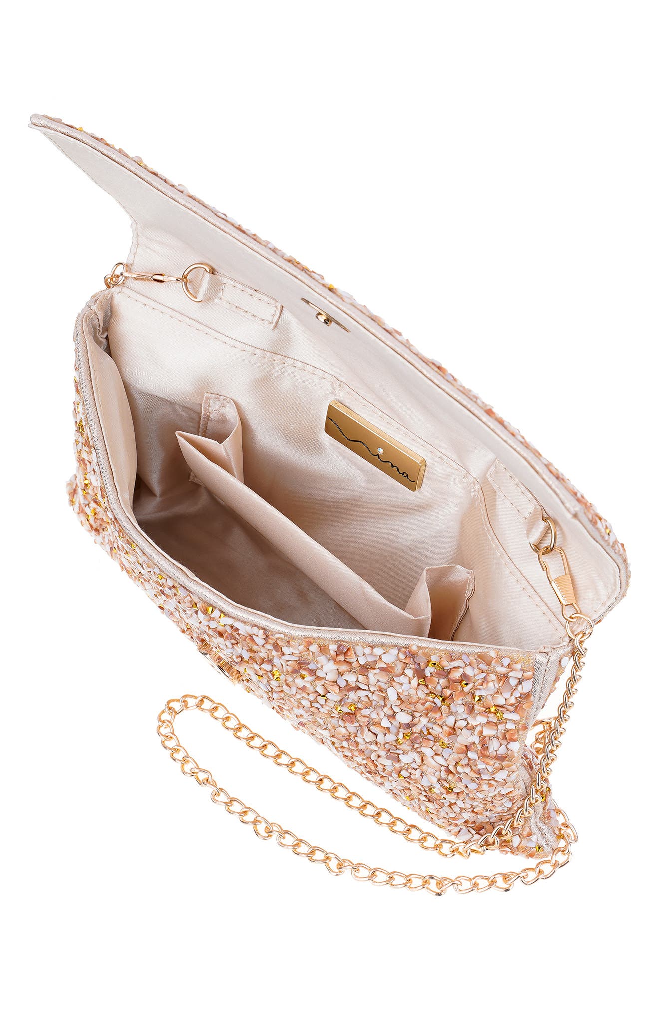 Nina Indira Stone & Glass Clutch (Women) | Nordstrom