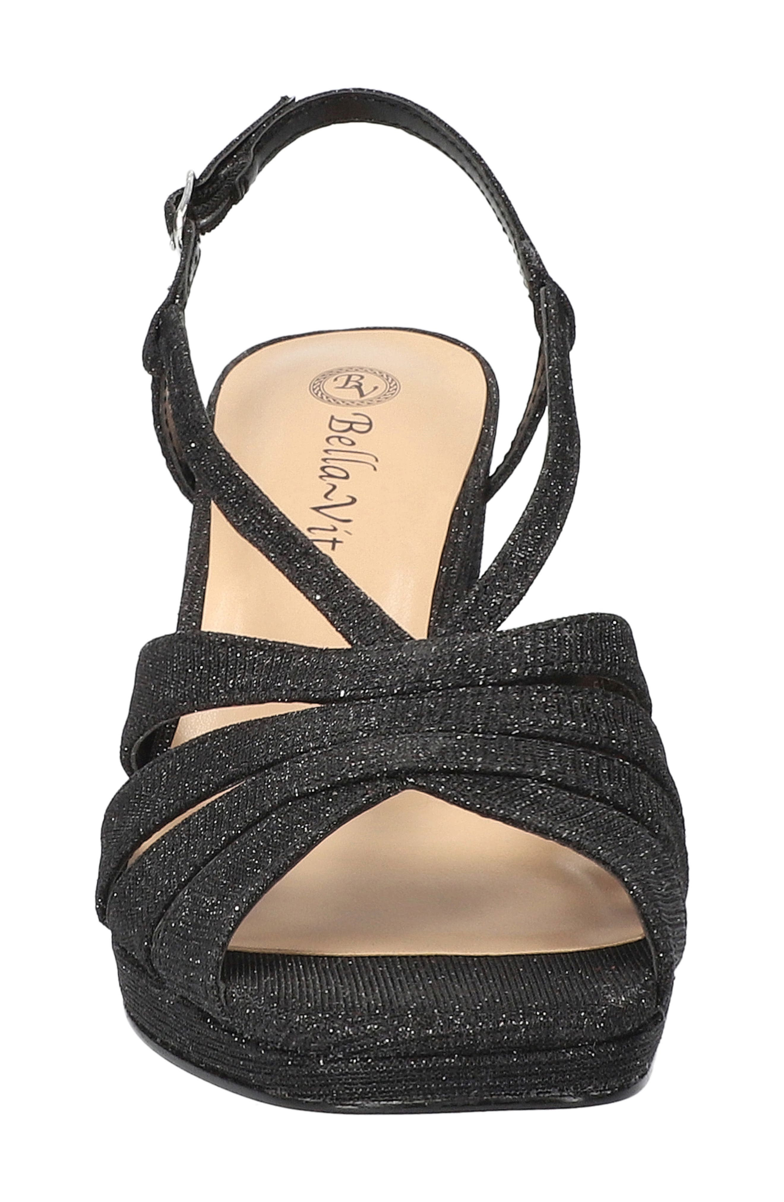 Chorus Slingback Platform Sandal, Alternate, color, BLACK-GLITTER