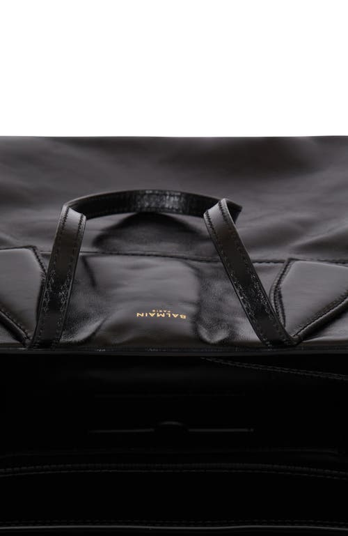 Balmain Track Zips Calfskin Tote Bag In Black