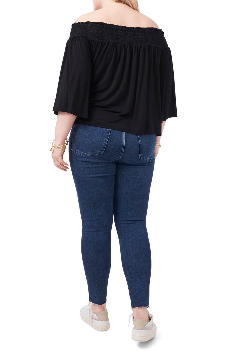 Off the Shoulder Knit Top, Alternate, color, RICH BLACK