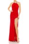 Rhinestone Accented Open Back Jersey Gown
