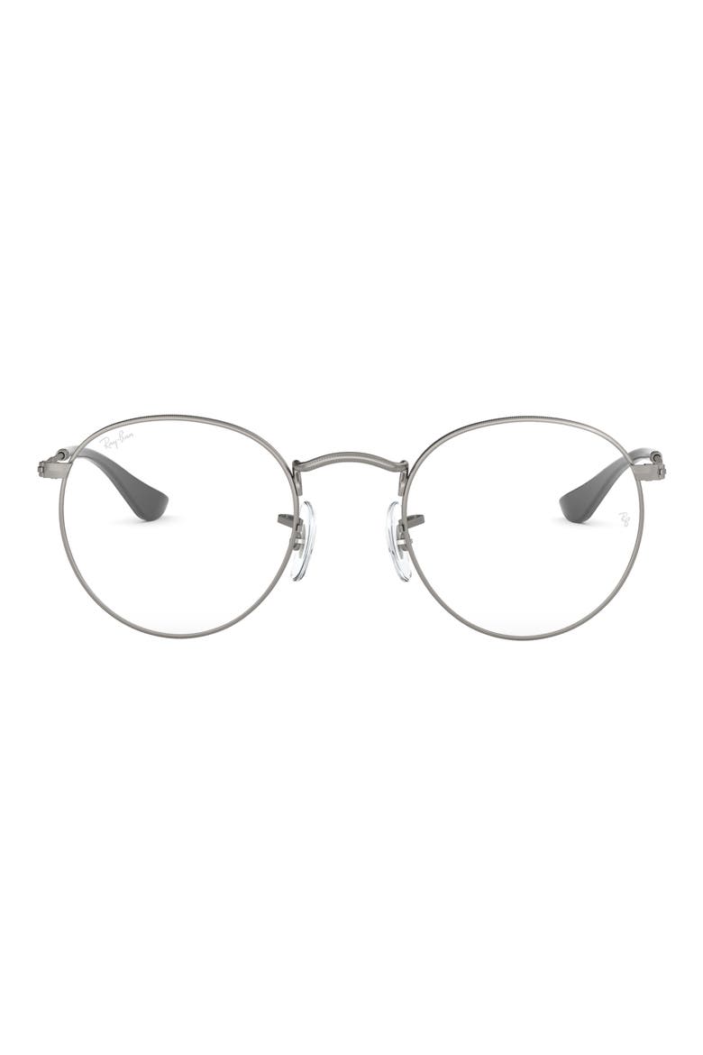 Ray-Bay 47mm Round Optical Glasses, Main, color, MATTE GUNMETAL