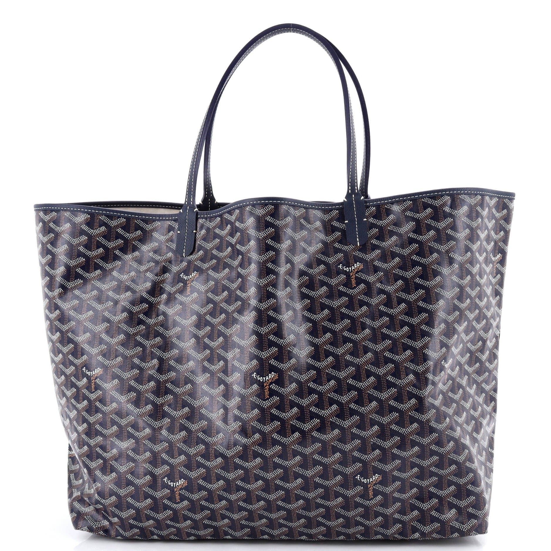 Pre-Owned Goyard Saint Louis Tote Coated Canvas GM, Main, color, Blue
