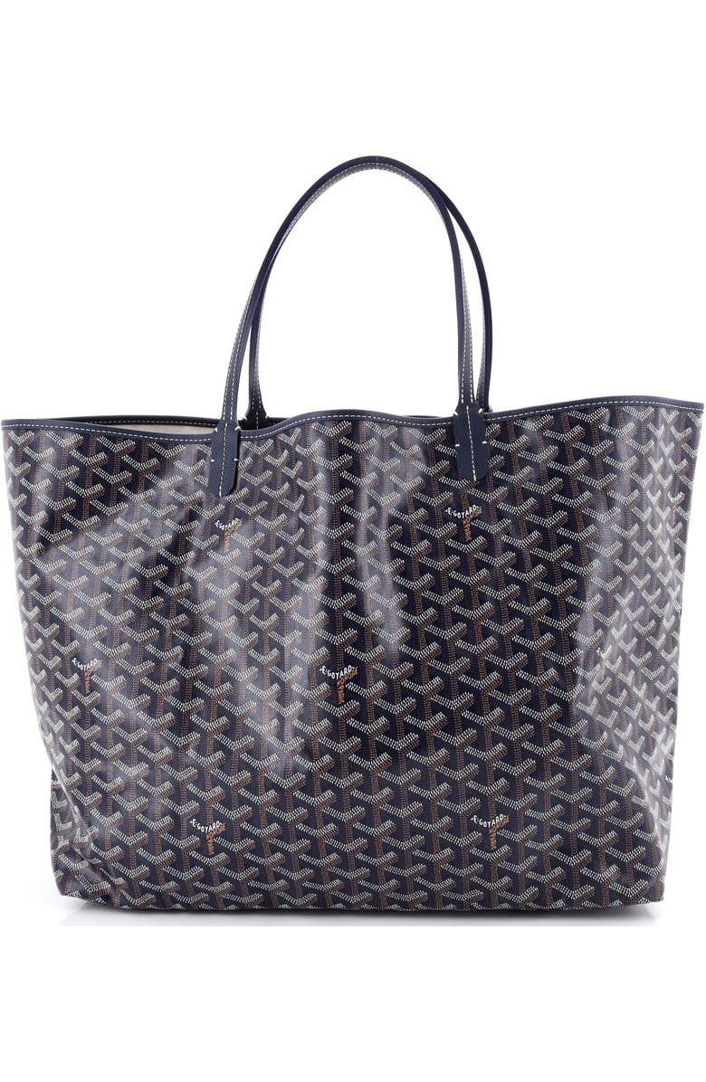 Pre-Owned Goyard Saint Louis Tote Coated Canvas GM, Main, color, Blue