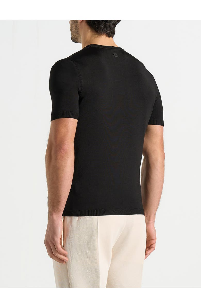 Manière De Voir Ellis Luxe Knitted T-Shirt, Alternate, color, Black