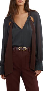 Reiss Jasmine Tie Cutout Top
