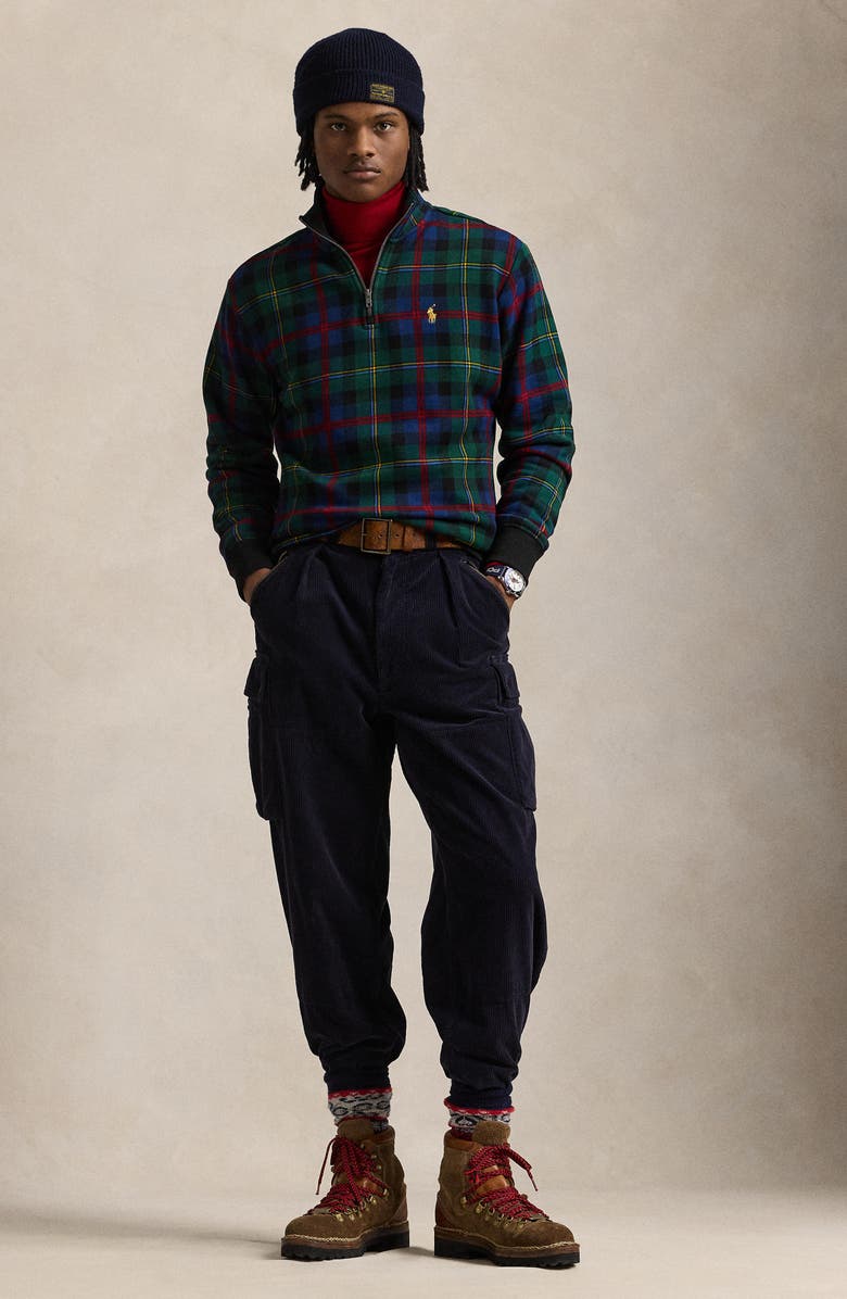Polo Ralph Lauren Heritage Plaid Sueded Fleece Quarter Zip Pullover, Alternate, color, 