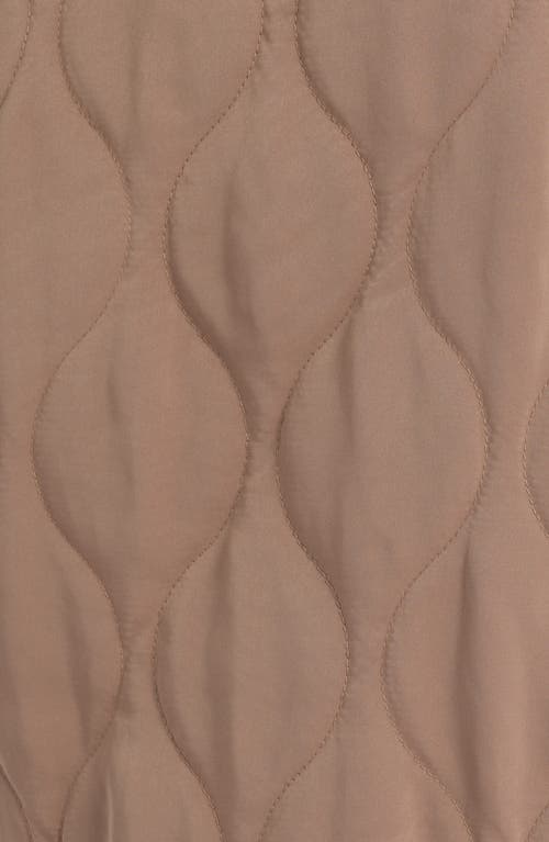 Thread & Supply Knit Collar Quilted Jacket In Brown