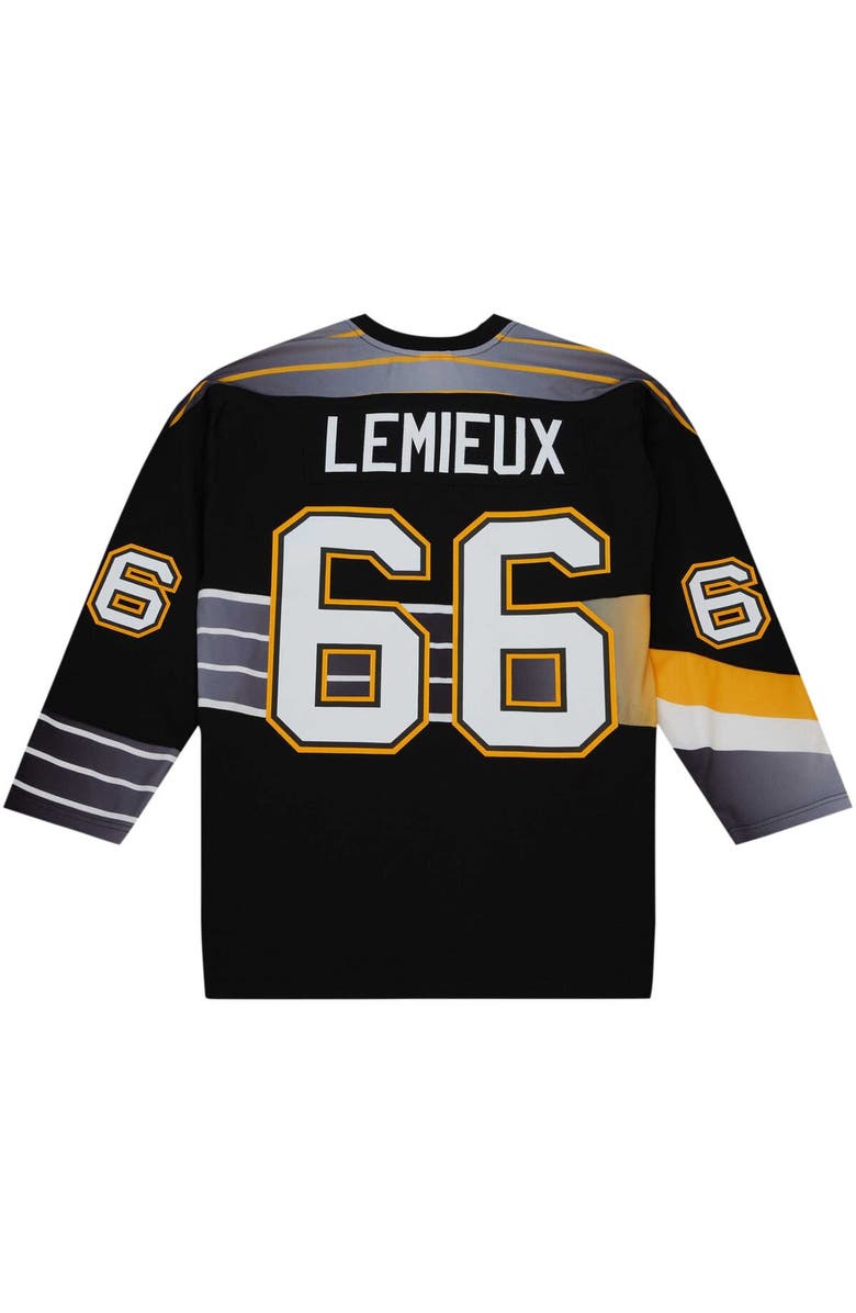 Mitchell & Ness Men's Mitchell & Ness Mario Lemieux Black Pittsburgh Penguins Captain's Patch 1996/97 Blue Line Player Jersey, Alternate, color, 