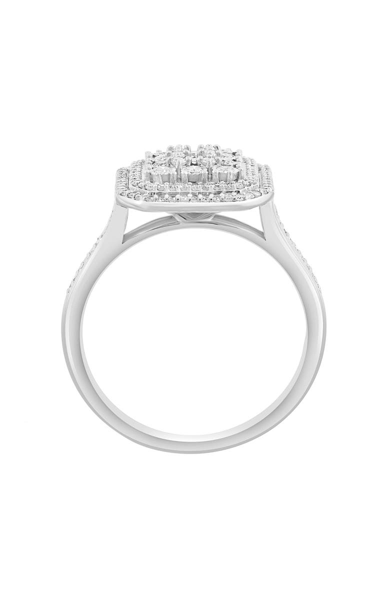 EFFY Sterling Silver Pavé Diamond Double Halo Ring, Alternate, color, White