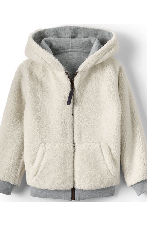 Lands' End Kids High Pile Lined Zip Hoodie In Gray Heather