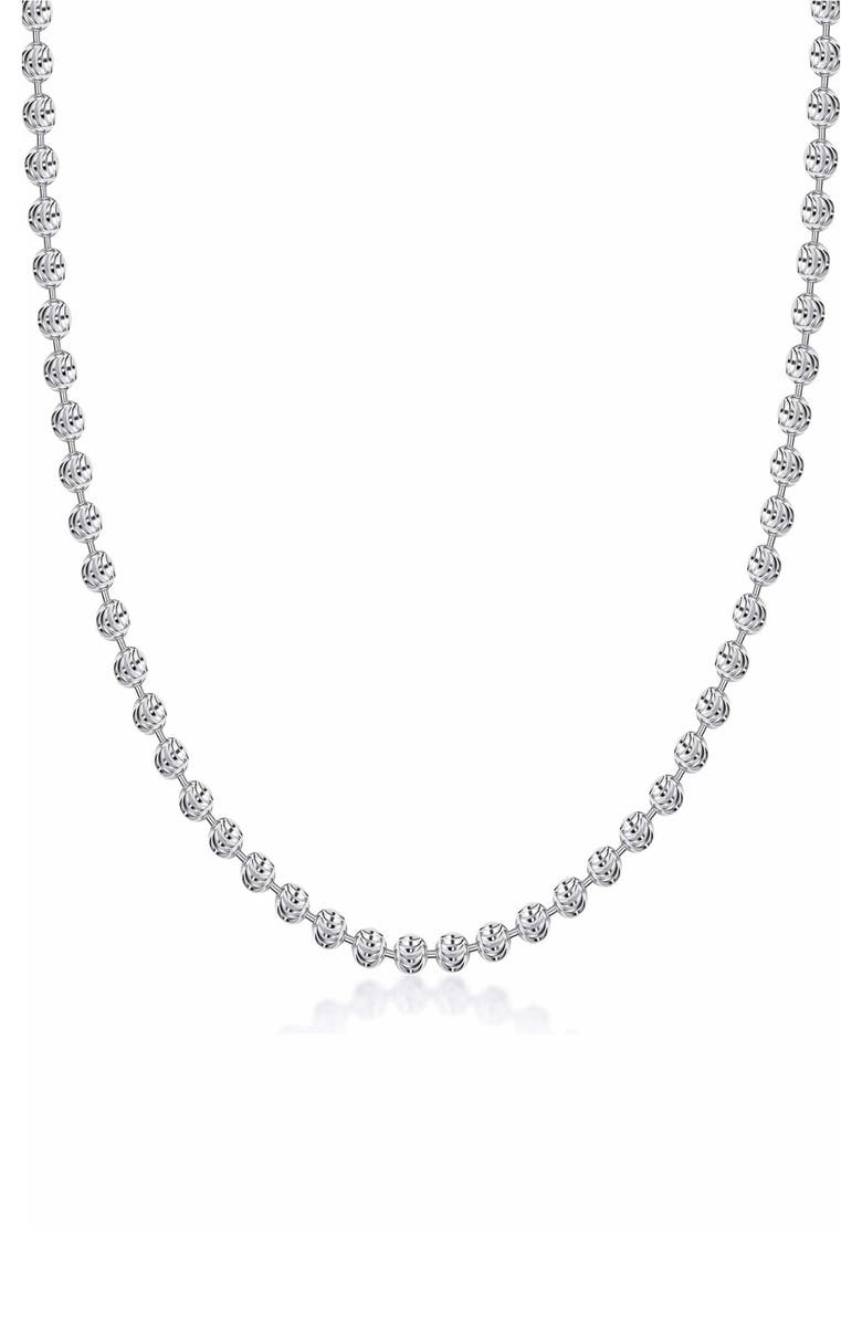 BEST SILVER Sterling Silver Moon Ball Chain Necklace, Main, color, Silver