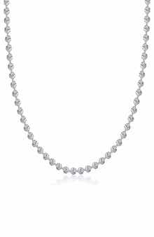 BEST SILVER Sterling Silver Moon Ball Chain Necklace