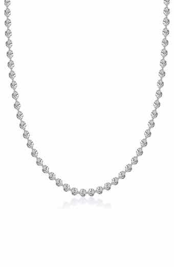 BEST SILVER Sterling Silver Moon Ball Chain Necklace