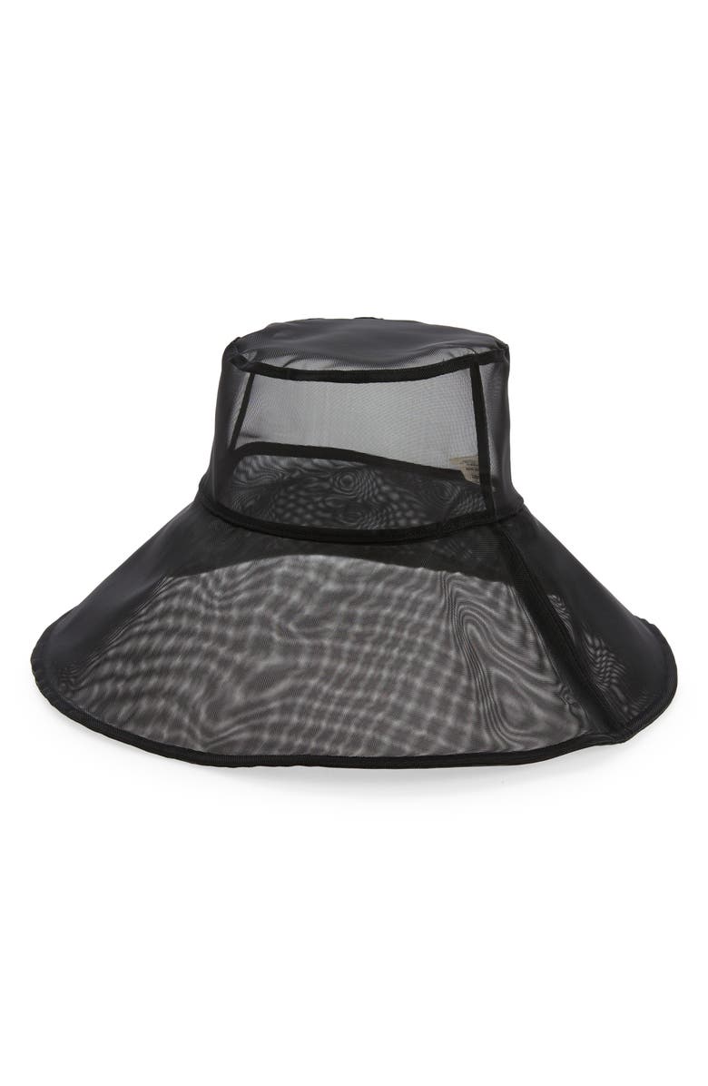 Open Edit Sheer Woven Wide Brim Floppy Bucket Hat, Main, color,