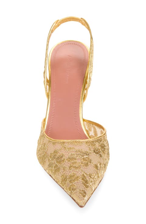 Holli Metallic Lace Slingback Pump