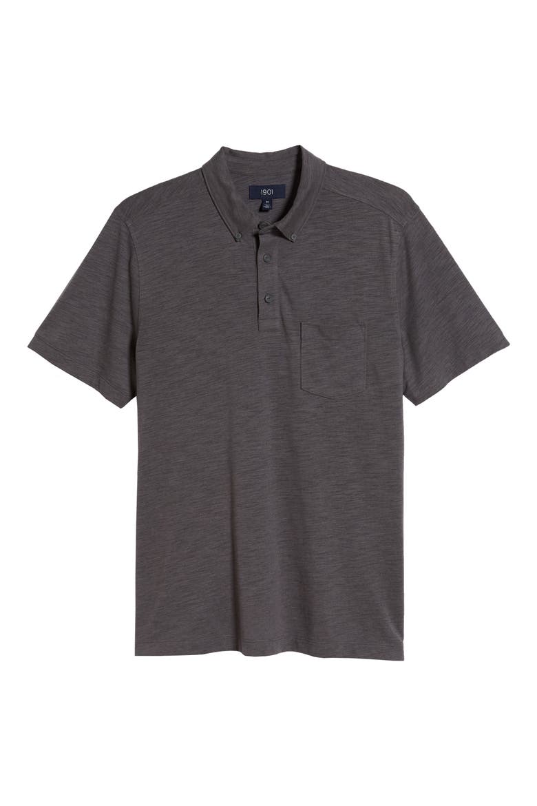 Marled Slub Slim Fit Polo, Alternate, color, GREY FORGED HEATHER