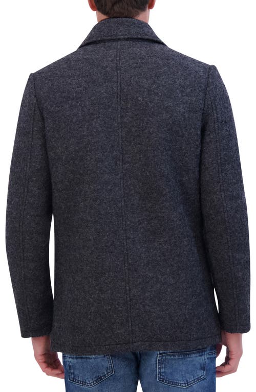 Kenneth Cole New York Bouclé Wool Blend Peacoat In Black