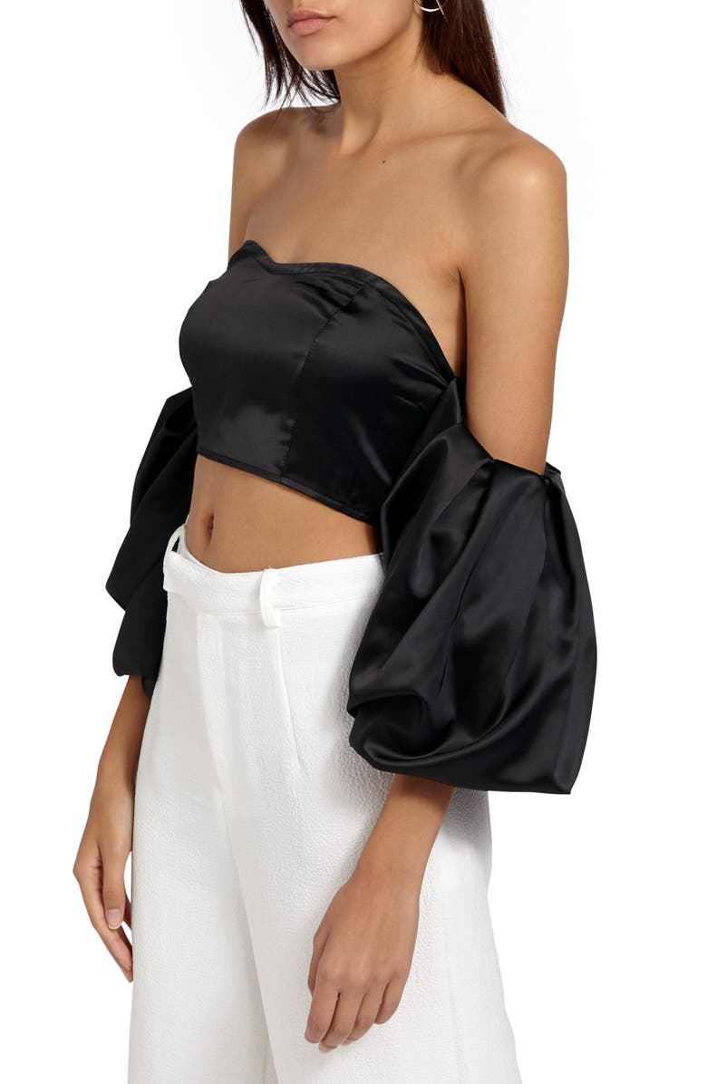 Missguided Off the Shoulder Crop Top, Alternate, color,