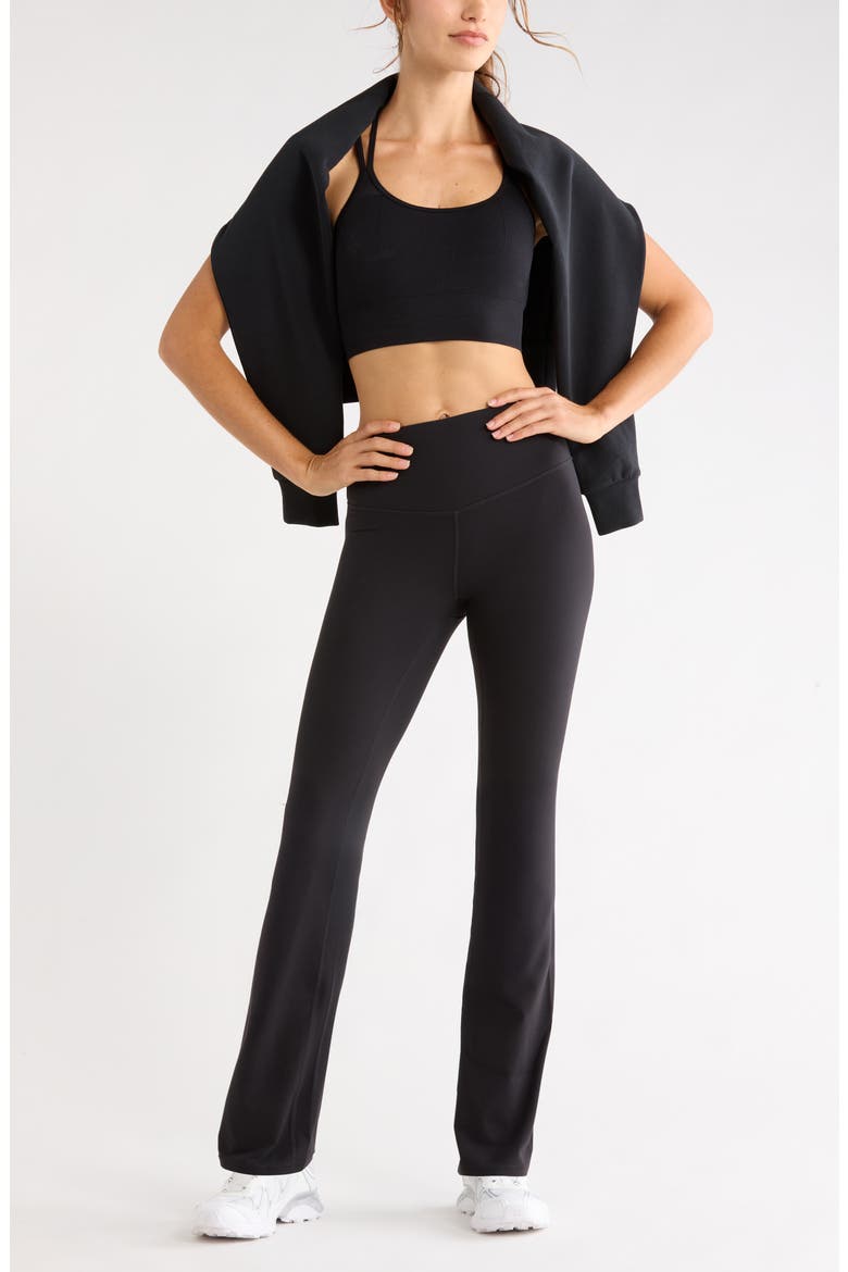 Studio Luxe Bootcut Leggings, Alternate, color, BLACK