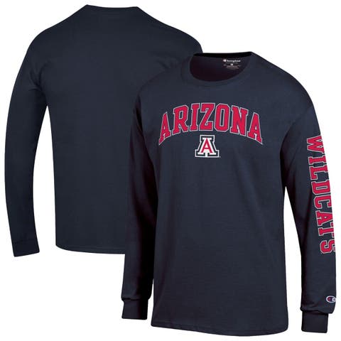 Men's Champion  Navy Arizona Wildcats Arch Over Logo 2-Hit Long Sleeve T-Shirt