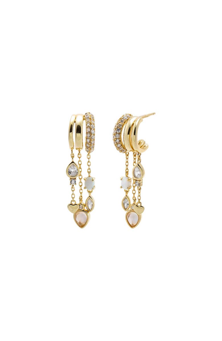 BY ADINA EDEN Pavé Chain Charm Drop Earring, Main, color, Multi-Color