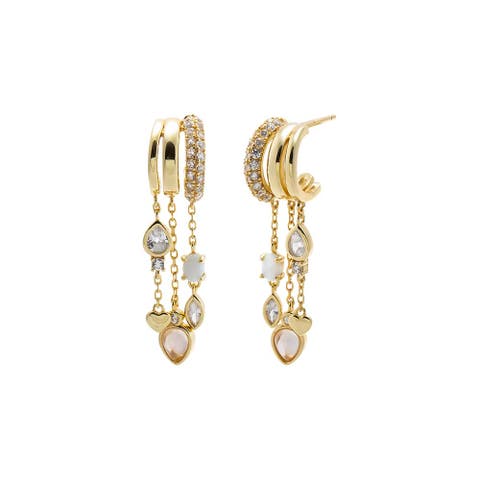 Pavé Chain Charm Drop Earring