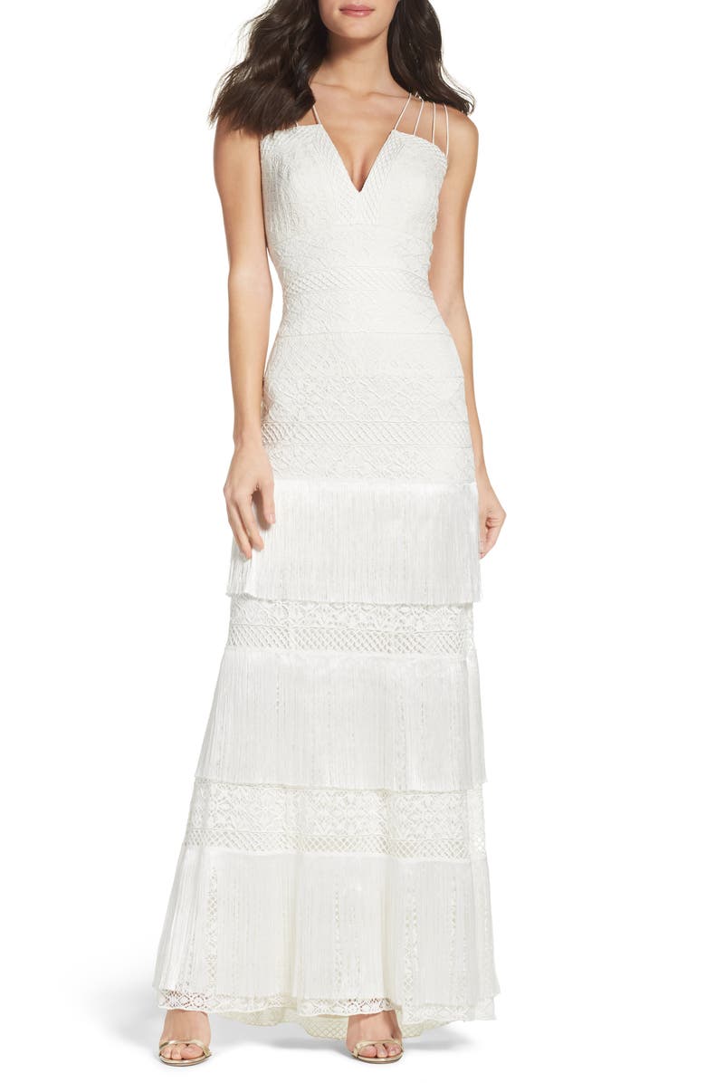Tadashi Shoji Embroidered Sheath Gown, Main, color, 