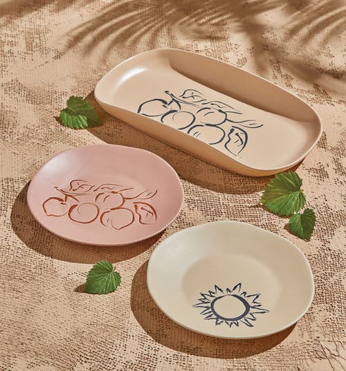Tag Blush Ceramic Appetizer Plates Dishwasher Safe Everyday Use In Pink