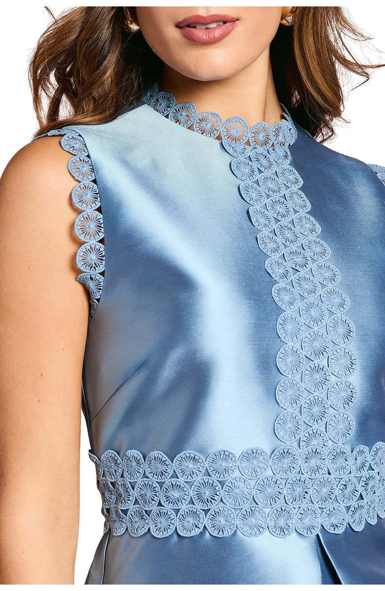 Coast Twill Lace Dress, Alternate, color, Dusty Blue