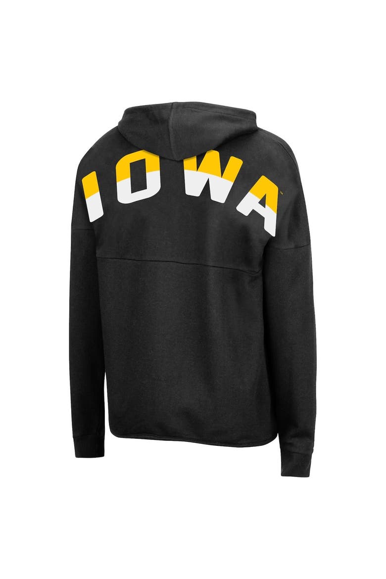 Women's Colosseum Black Iowa Hawkeyes 2-Hit Full-Zip Hoodie, Alternate, color, Black