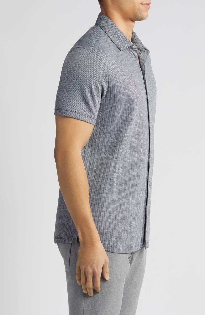 Robert Barakett Robbins Knit Short Sleeve Button-Up Shirt, Alternate, color, Slate Blue