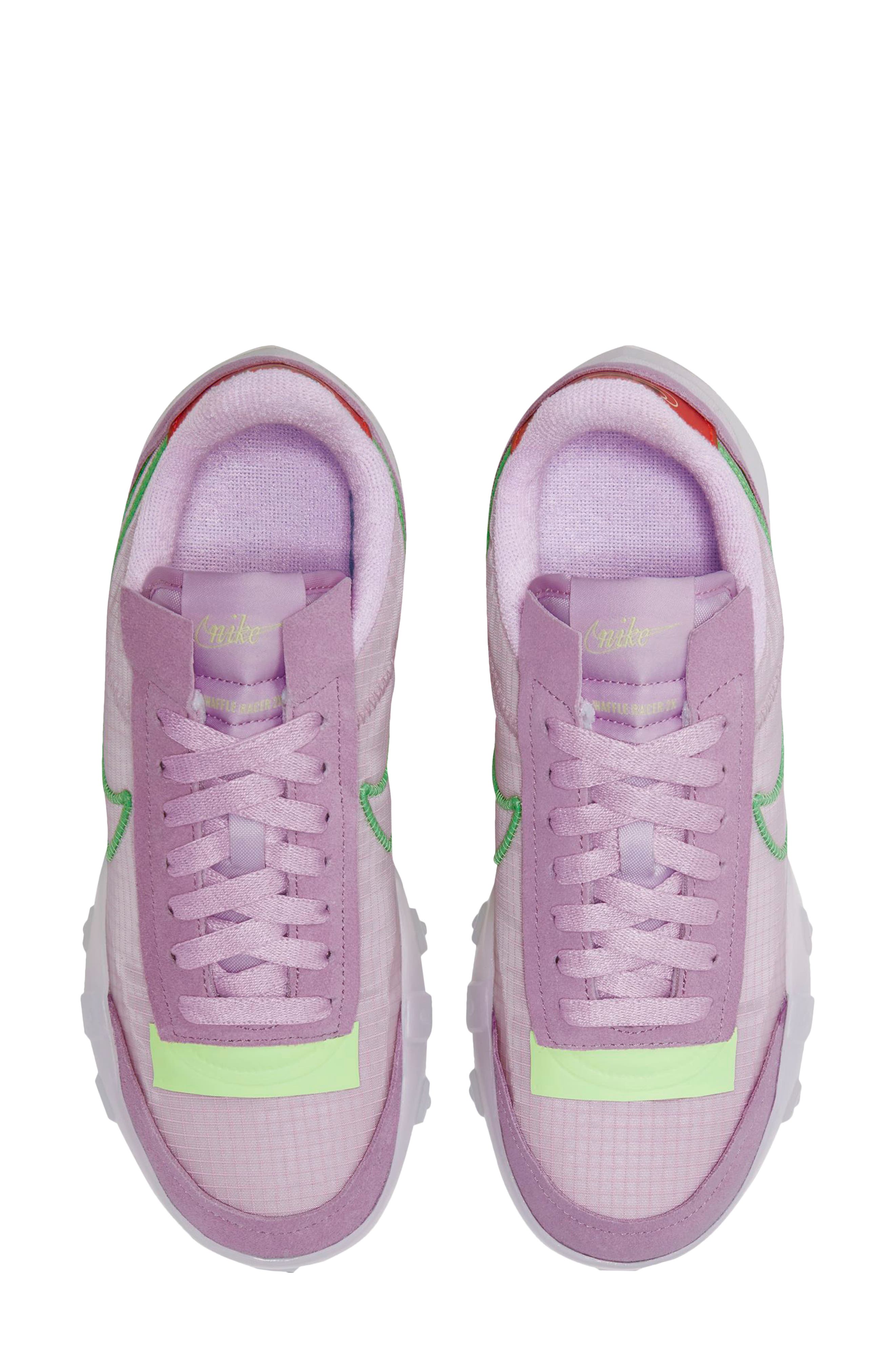Waffle Racer 2X Sneaker, Alternate, color, ARCTIC PINK/ GREEN/ GREY FOG