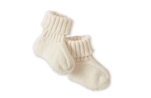 Vild House Of Little Organic Cotton Nordic Knit Baby Booties In Ecru
